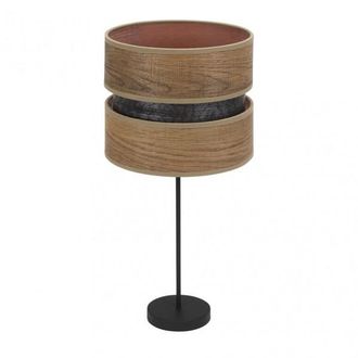 Fabrilamp Lampada Da Tavolo Alta Colet 1xe27 Nero/legno Scuro 61x30x30 Cm