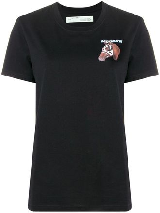 Off-white Horse print T-shirt - women - Cotton - S - Black