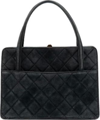 Chanel Pre-owned Handbags, female, Gray, Size: ONE SIZE Pre-owned Leather Handbag