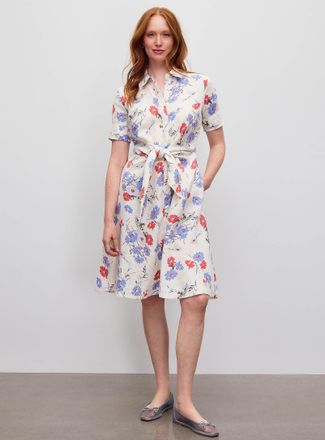 Lauren Ralph Lauren Womens Soft flowers pure linen shirtdress