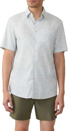 Faherty Movement Monterrey Short Sleeve Button-Up Shirt in Sage Grove Foliage at Nordstrom Rack, Size Xx-Large