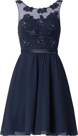 Niente Cocktailkleid mit floralem Besatz in Dunkelblau, Gr&ouml;&szlig;e 42