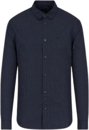A|X Armani Exchange Regular Shirt - Heren - Casual Overhemden - Blauw - S - Katoen - Overhemden