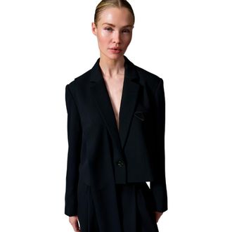 Day Birger Et Mikkelsen Edie Cropped Gabardine Blazer in Black at Nordstrom, Size 10