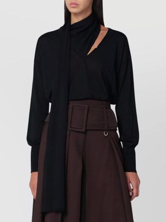 Roberto Collina sweater featuring long scarf detail and v-neck