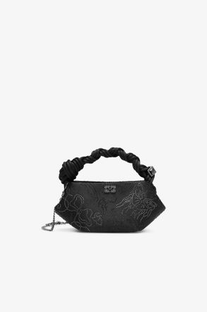 Ganni Black Rhinestone Mini Bou Bag
