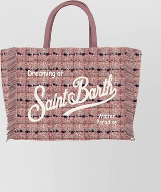 MC2 Saint Barth chic tote bag with fringe and top handles