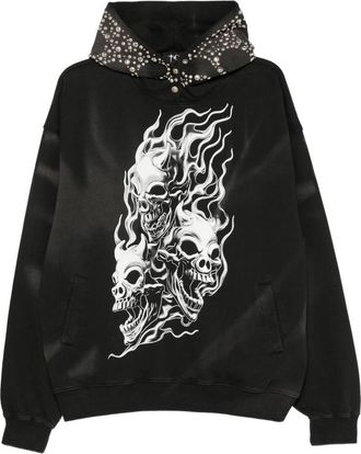 Thug Club Skull-print Stud-embellished Hoodie