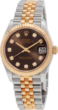 Rolex Datejust 31 Dark Grey Diamond Dial Automatic Ladies Steel and 18kt Yellow Gold Jubilee Watch 278273GYDJ