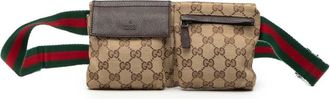 Gucci Pre-owned Gucci GG Canvas Web Double Pocket Belt Bag Ladies GJWO05LUDJHZ1B2A