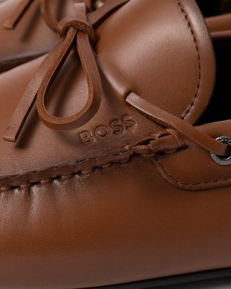 Boss Orange by Hugo Boss Noel Mens Italian Leather Driving Moccasins in Brown - Size UK 10