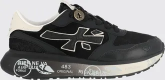 Premiata Lauryn Low-Top Sneakers in Leather and Technical Fabric with Logo