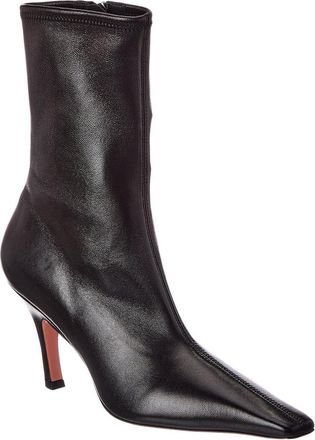 Amina Muaddi Amina Muaddi Jamie Stretch Leather Bootie