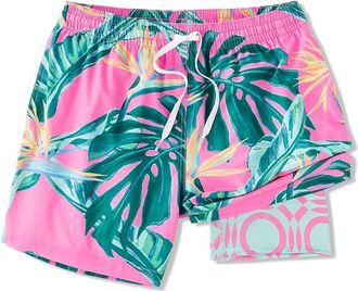 Chubbies The Birds of Paradise 5.5 (Classic Lined Swim Trunk) Mens Swimwear Sets Bright Pink : SM, Polyester/Spandex