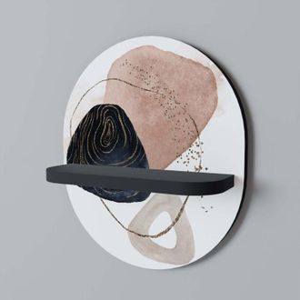 OEM Estante Ovalado Negro Con Formas Coloridas