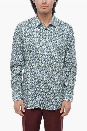 Corneliani CC COLLECTION Floral Patterned Popeline Shirt size 42