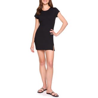 Susana Monaco Micro Slit T-Shirt Dress in Black at Nordstrom Rack, Size Medium