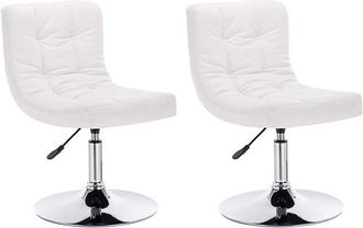 Woltu Woltu Poltroncine Sgabelli Da Bar Casa Sedia Da Scrivania Girevole Imbottiti 2 X Bianco