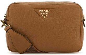 Prada Caramel Leather Crossbody Bag 0 1 N + Oro Borse A Tracolla