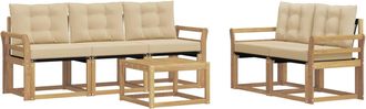 vidaXL Conjunto De Sof&aacute;s De Exterior 6 Uds. Y Beige Vidaxl