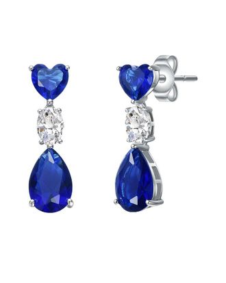 Genevive Silver Cz Drop Earrings