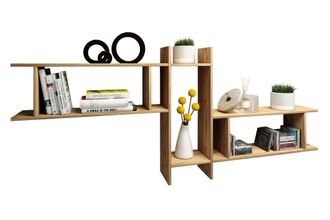 ebuy24 Ebuy24 - Colgante De Estante De Madera Vcm Estante De Ahorro De Espacio Dimensiones: Al. 80 X An. 188 X T. 20 Cm Colgante Elegante Estante De Almacena