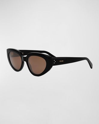 Celine Bold 3 Dots Acetate Cat-Eye Sunglasses