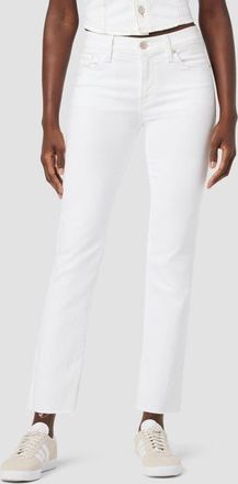Hudson Nico Mid-Rise Straight Ankle in Spring White at Nordstrom, Size 28