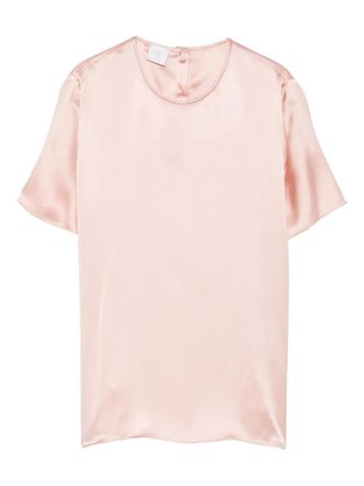 Eleventy short-sleeves blouses - women - Silk - 42 - Pink