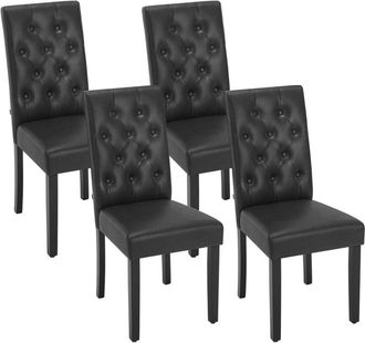 Woltu Woltu - Juego de 4 Sillas de Comedor - Sillas Modernas, Sillas de Comedor, Sillas de Comedor, Negro