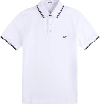 Fay Heren Polo Shirt Wit Ss 25 - Heren - Polos - Wit - M - Katoen - Tops