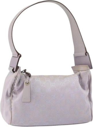Gucci Pre-owned Shoulder Bags, female, Purple, Size: ONE SIZE Pre-owned Canvas Shoulder Bag