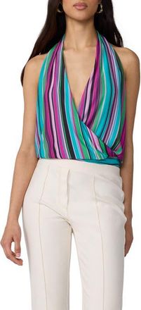 Diane Von F&uuml;rstenberg Demi Halter Top in Tropez Stripe Gossip Pink at Nordstrom, Size X-Small