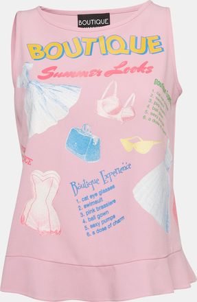 Moschino Boutique Moschino Pink Print Crepe Sleeveless Top