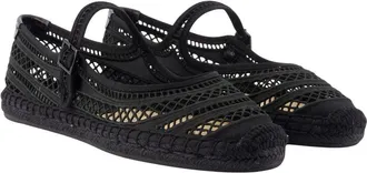 Tory Burch Womens Open Weave Viscose Espadrille Black