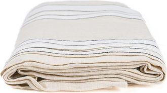 Bazar Bizar Mantel de lino en marr&oacute;n-negro-blanco 150x250x2cm