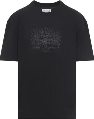 Maison Margiela Washed Black Cotton T-Shirt - Heren - T-shirts - Zwart - L - Katoen - Tops