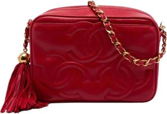 Chanel Pre-owned Vintage Crossbody Bag - Dames - Vintage Schoudertas - Rood - ONE Size - Leer - Vintage