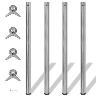 vidaXL Vidaxl - 4 Patas De Mesa Ajustables En Alturas 1100 Mm Color N&iacute;quel Pulido