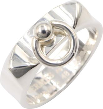 Herm&egrave;s Silver Silver 925 Band Ring (Pre-Owned)