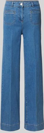 Christian Berg Straight Leg Jeans mit Leistentaschen in Jeansblau Melange, Größe 36