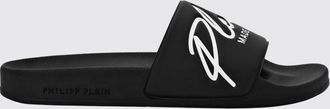 Philipp Plein Ciabatte slide in gomma con logo stampato a contrasto