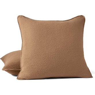 Coyuchi Cascade Organic Cotton Matelass&eacute; Sham in Chestnut at Nordstrom, Size Standard