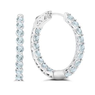 MAX + STONE Sterling Silver Inside Out Gemstone Vault Lock Earring
