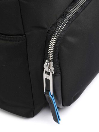 Piquadro Womens Backpack Black Recycled Nylon Bags - Backpacks