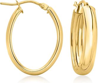Ross-Simons Italian 10kt Yellow Gold Oval Hoop Earrings