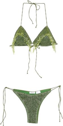 Os&eacute;ree Lumi&egrave;re 20s Pearls Beaded Bikini Set
