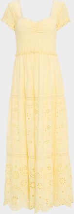 LoveShackFancy Bisolet Embroidered Maxi Dress