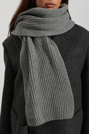 Canada Goose Wool Scarf With Appliqu&eacute; Logo, Unisex, Grey
