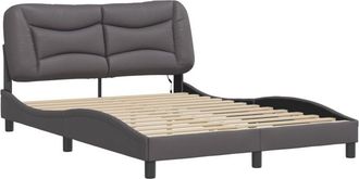 vidaXL Vidaxl - Estructura Cama Con Luces Led Cuero Sint&eacute;tico Gris 120x200 Cm
